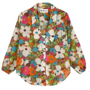 Wray NYC - Nic Shirt in Acid Floral - Size Small - NWT - Oversized Floral Blouse